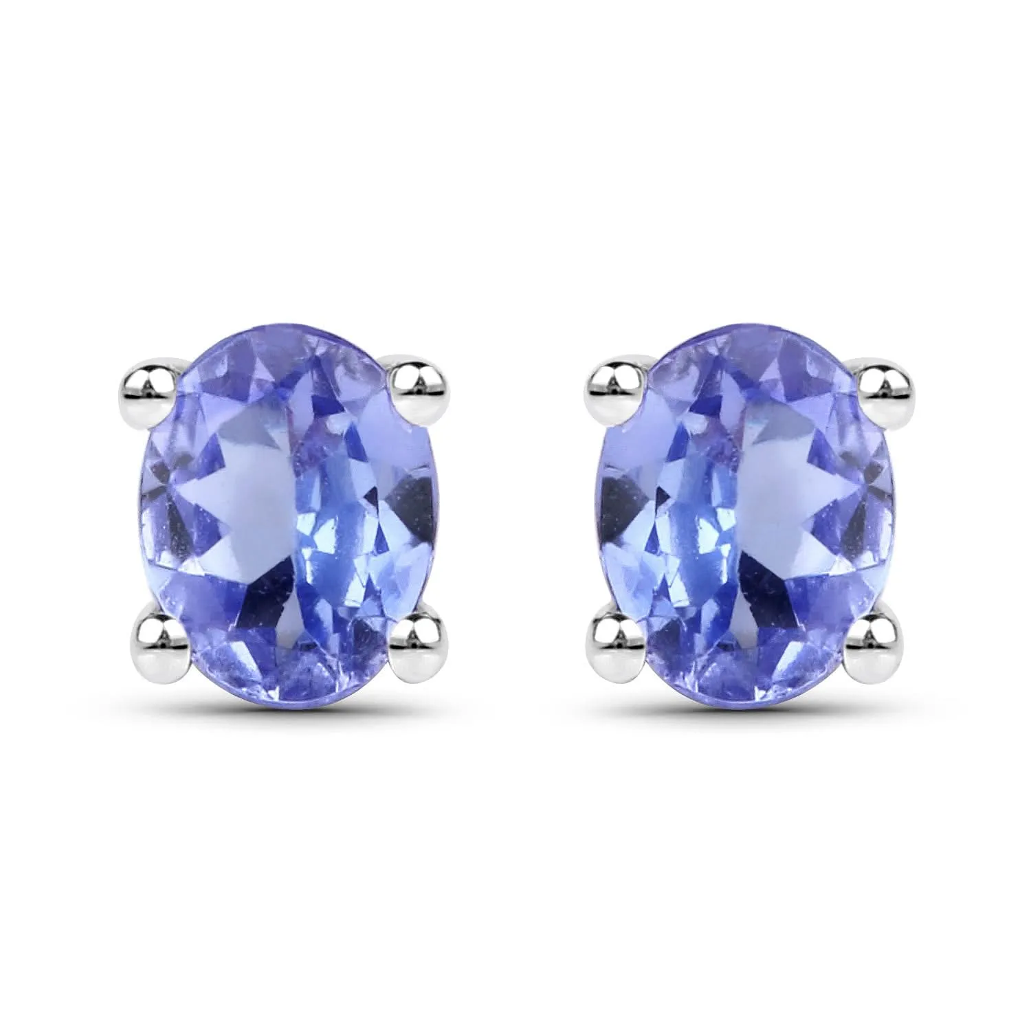 0.40 Carat Genuine Tanzanite .925 Sterling Silver Earrings