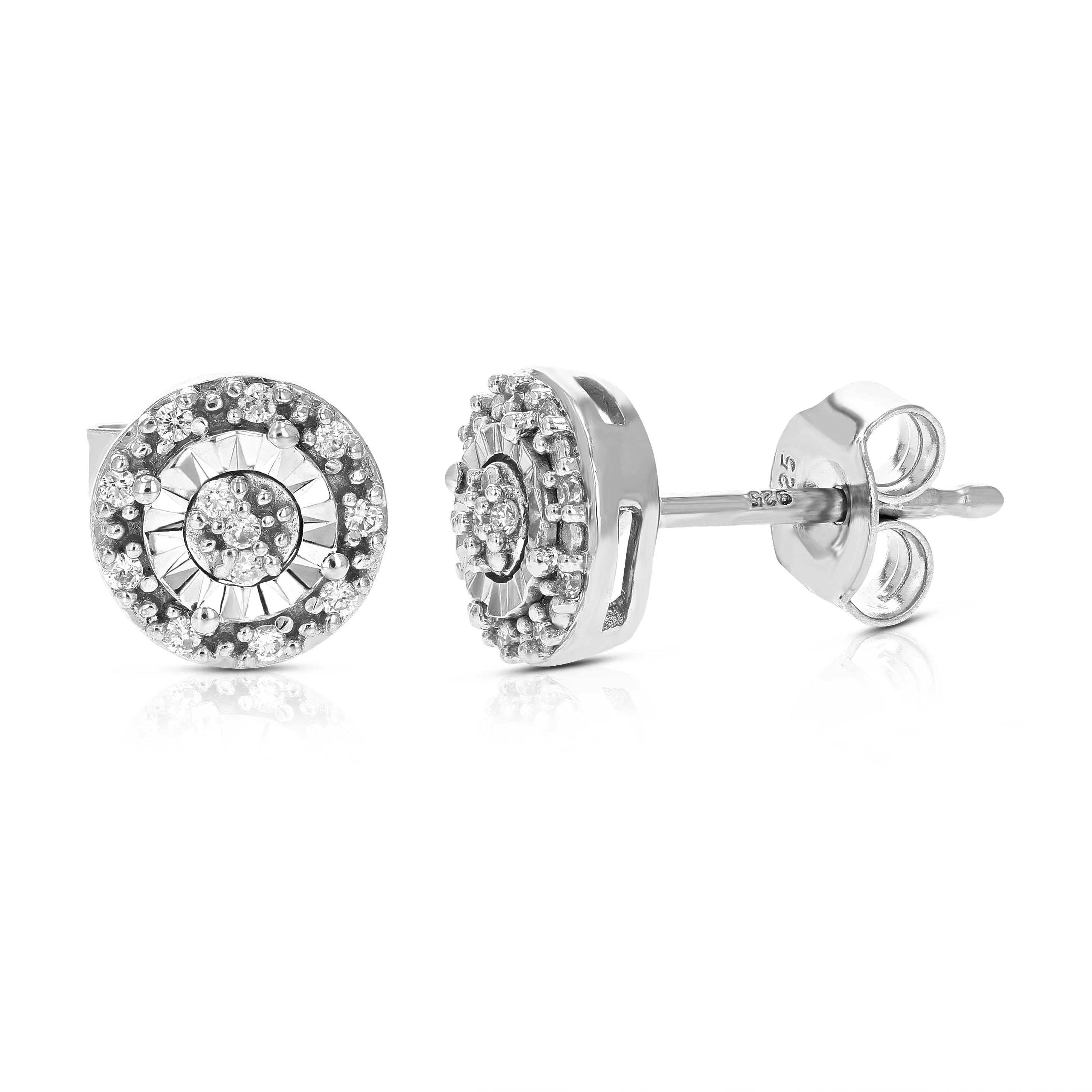 1/10 cttw Composite Diamond Stud Earrings in Sterling Silver