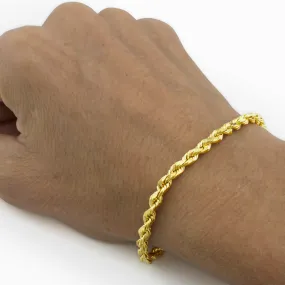 14K 1.5mm Solid Rope Bracelet