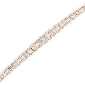 14k Baguette Bracelet 7.8 Ctw