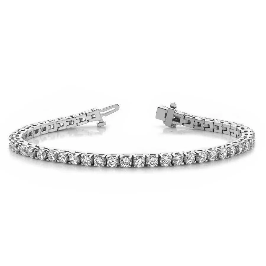 14k White Gold Diamond Tennis Bracelet - 7.00ctw