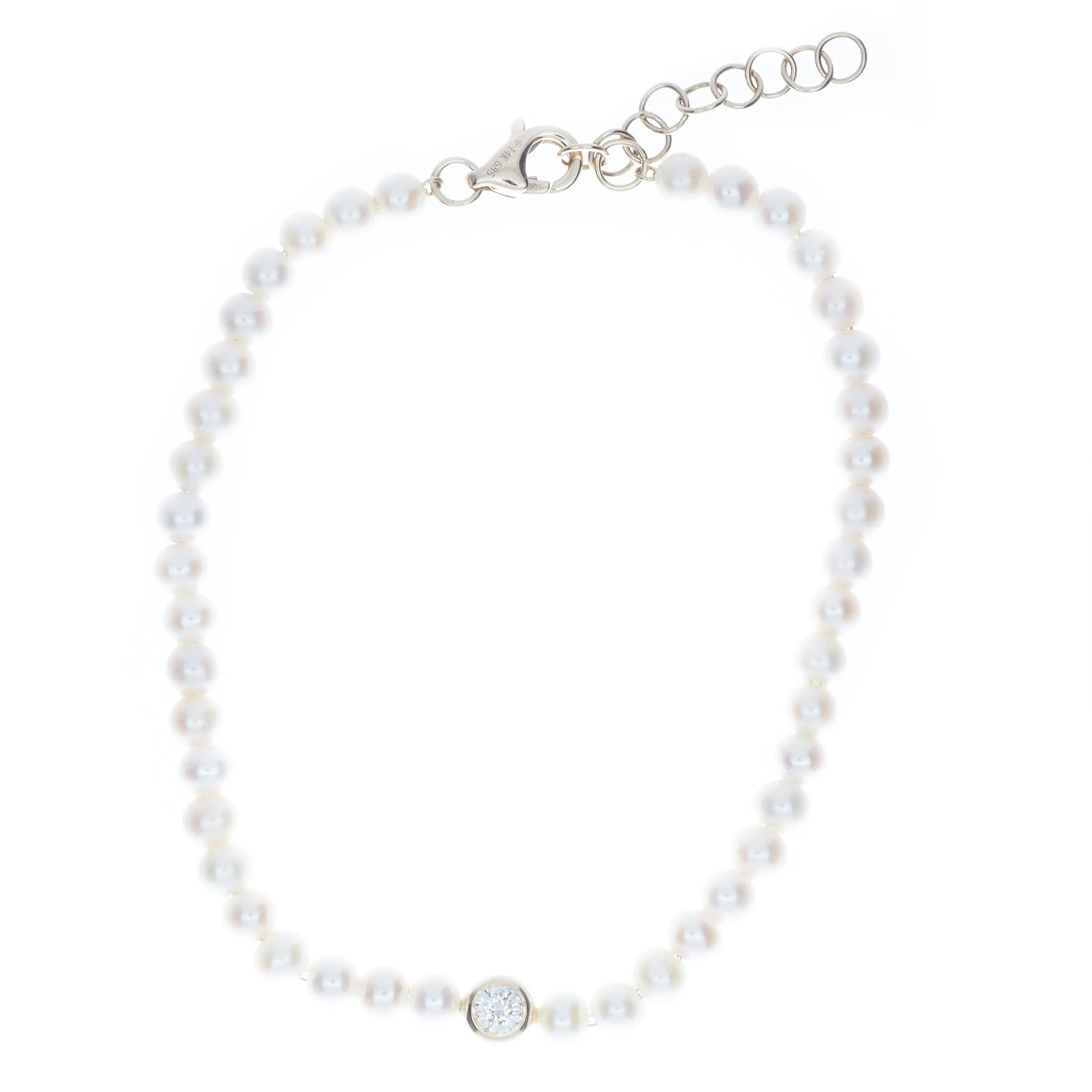 14k Yellow Gold Pearl Bracelet