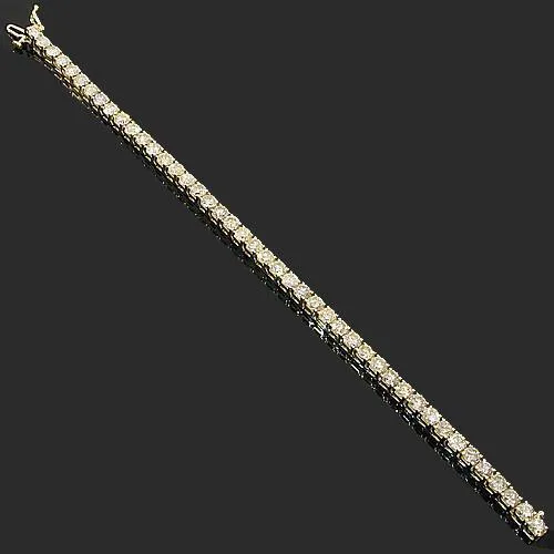 14K Yellow Solid Gold Womens Diamond Tennis Bracelet 11.00 Ctw