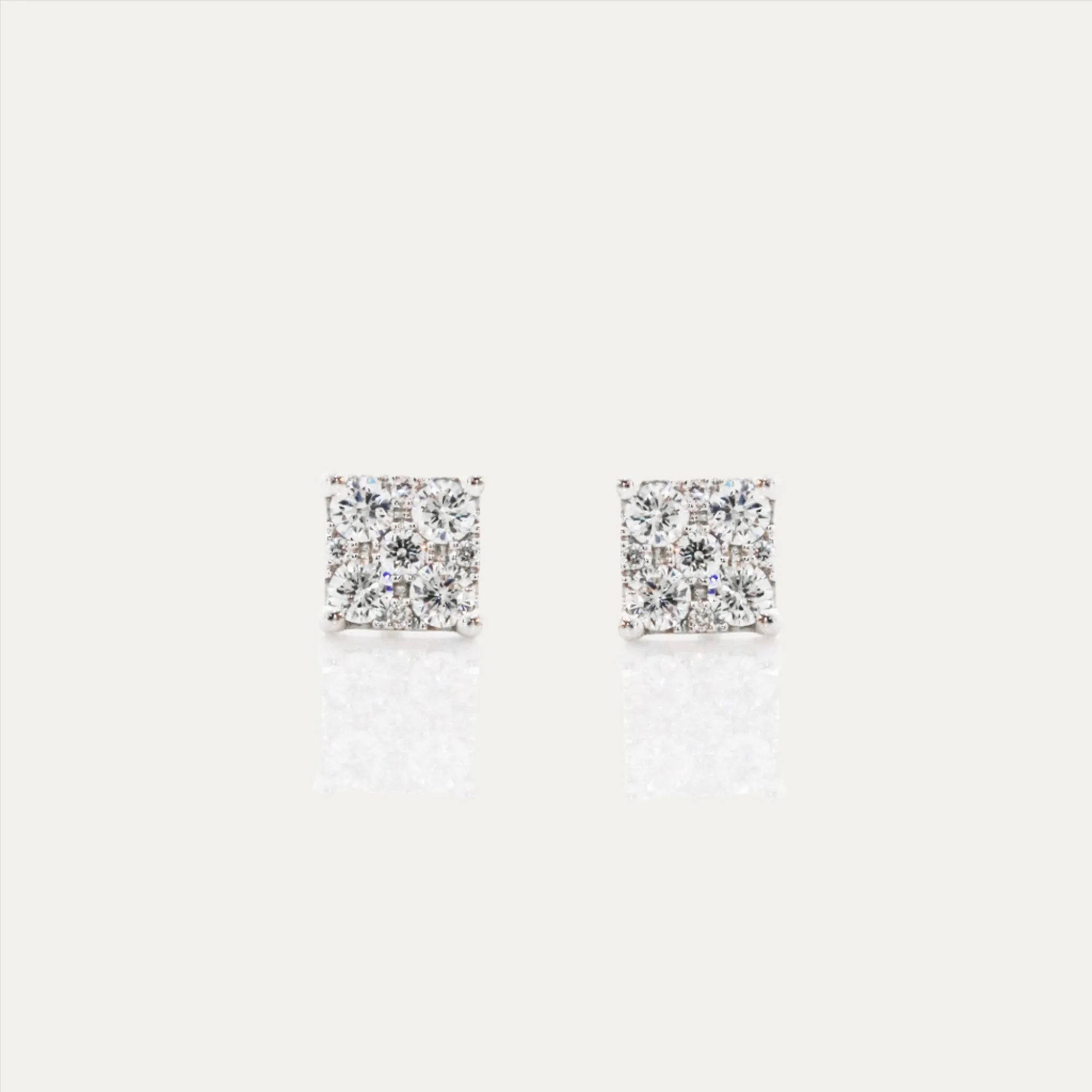 18k White Gold 0.36ct 4-Diamond Earrings, Single or Pair