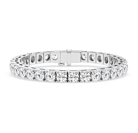 20.00 Carat tw Beautiful White Gold Round Brilliant Cut Shiny Diamond Ladies Tennis Bracelet.Secure Double Clasp.