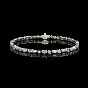 3.34ct tw Round Brilliant & Baguette Diamond Line Bracelet