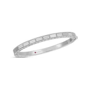 Art Deco Bangle with Diamonds in White Gold