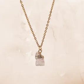 Aryenne Raw Clear Quartz Crystal Gold Necklace