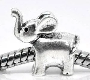 Baby Elephant Bead Spacer for Snake Chain Charm Bracelet