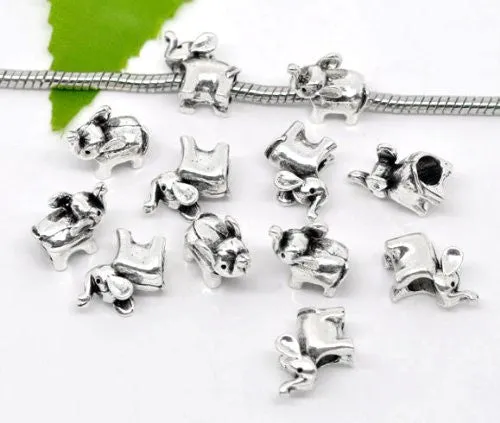 Baby Elephant Bead Spacer for Snake Chain Charm Bracelet