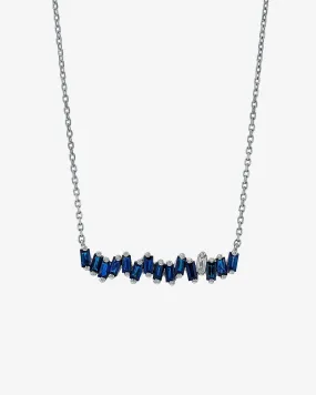 Bold Dark Blue Sapphire Bar Pendant