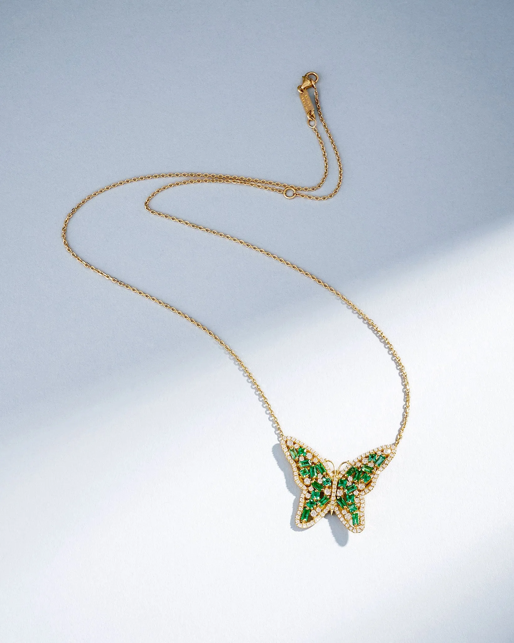 Bold Emerald Medium Butterfly Pendant