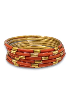 BudhaGirl Veda Bangles - Burnt Orange (Set of 6) | RESTOCK