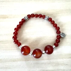 Carnelian Beaded Stretch Bracelet