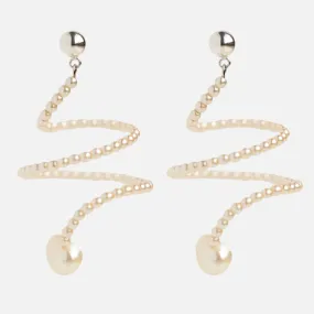 Cascade Platinum Pearl Swirl Earrings