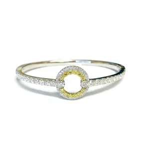 Circle Sphere Bracelet with Yellow and White Diamonds