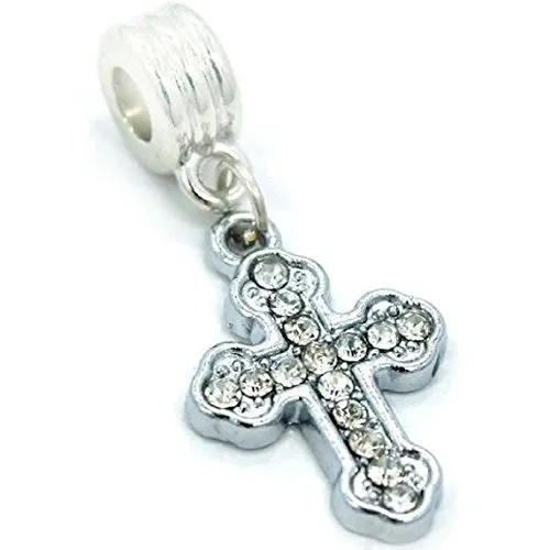 Cross Charm Dangle Bead Spacer For Snake Chain Charm Bracelet