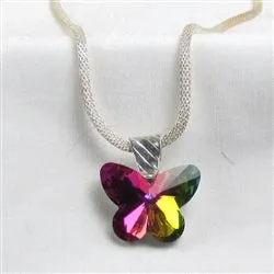 Crystal Butterfly Pendant Necklace