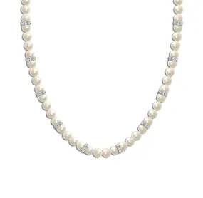 Crystal Elegance Pearl Bridal Necklace