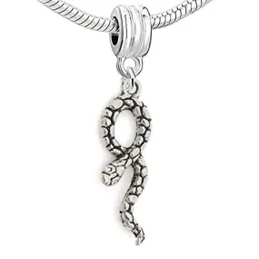 Curve Snake Dangle Charm European Bead Compatible for Most European Snake Chain Bracelet