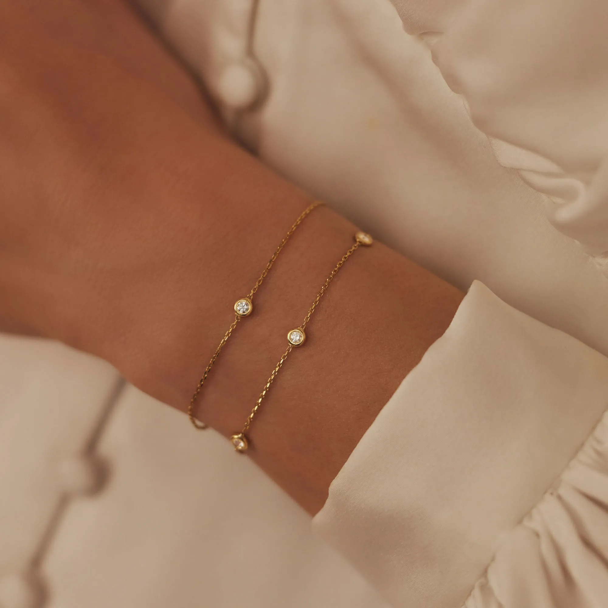 De la Paix Alfie 14 karat gold bracelet with diamond 0.05 carat