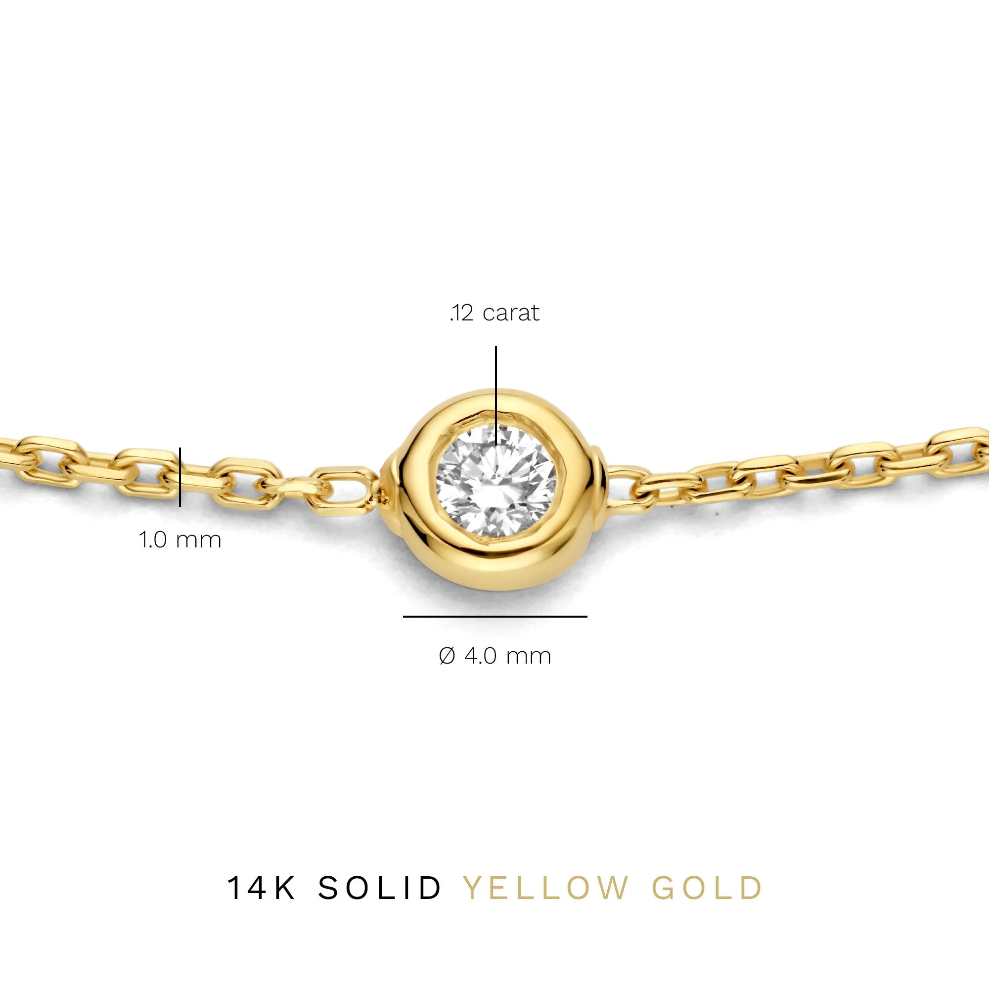 De la Paix Alfie 14 karat gold bracelet with diamond 0.12 carat