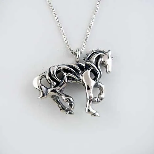 Dressage Piaffe Filigree Horse Necklace