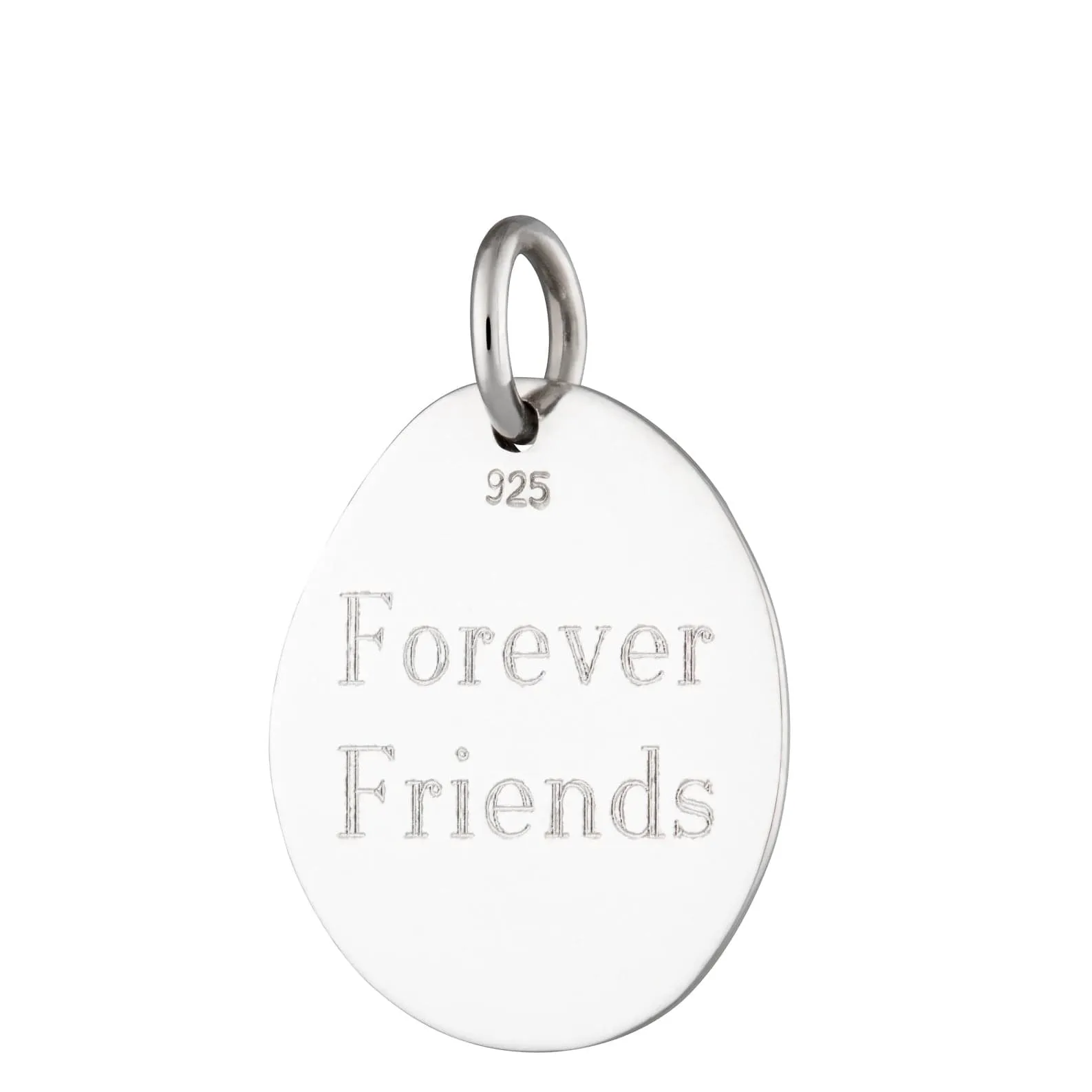 Engraved Silver Pebble Charm (Medium)