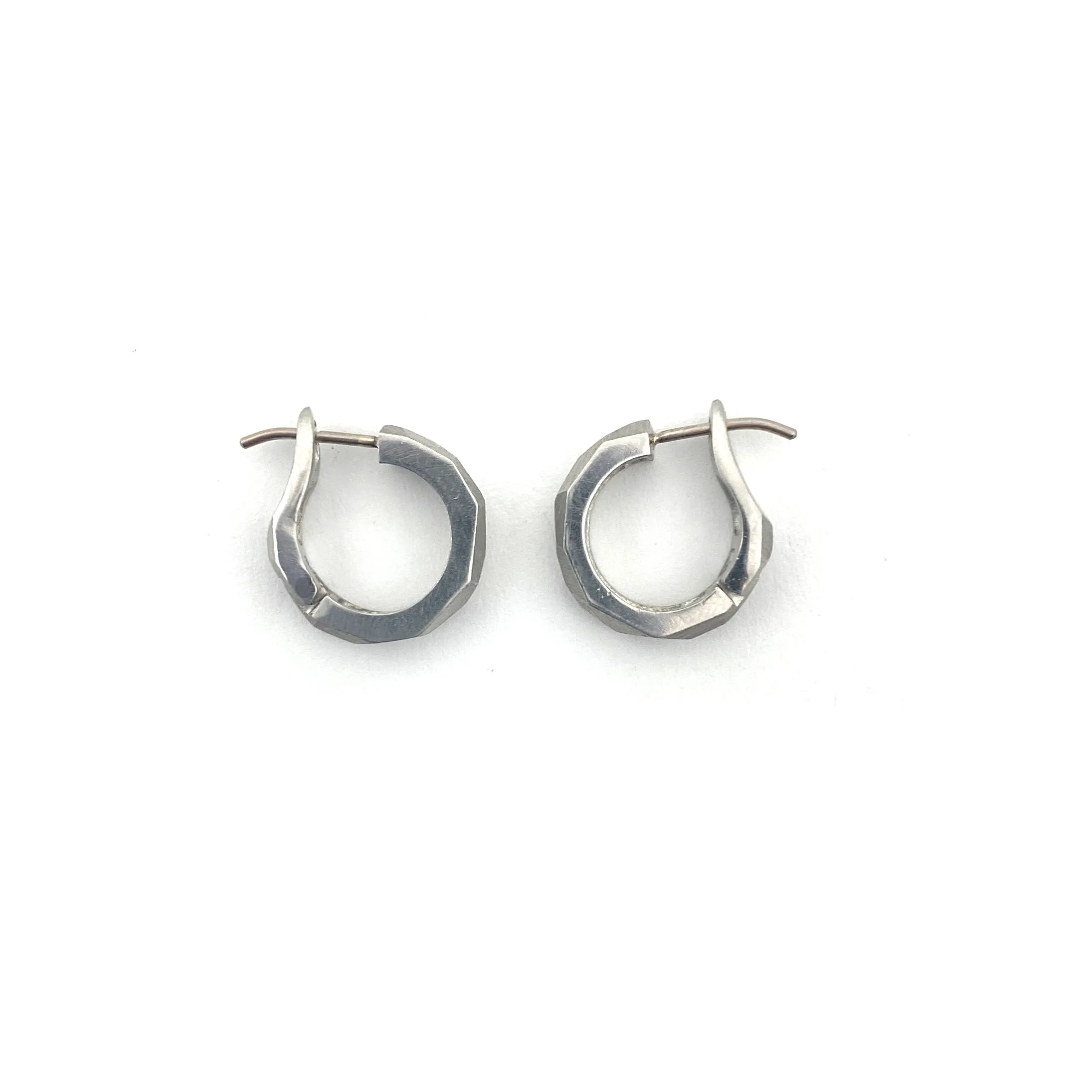 Faceted Platinum Earrings