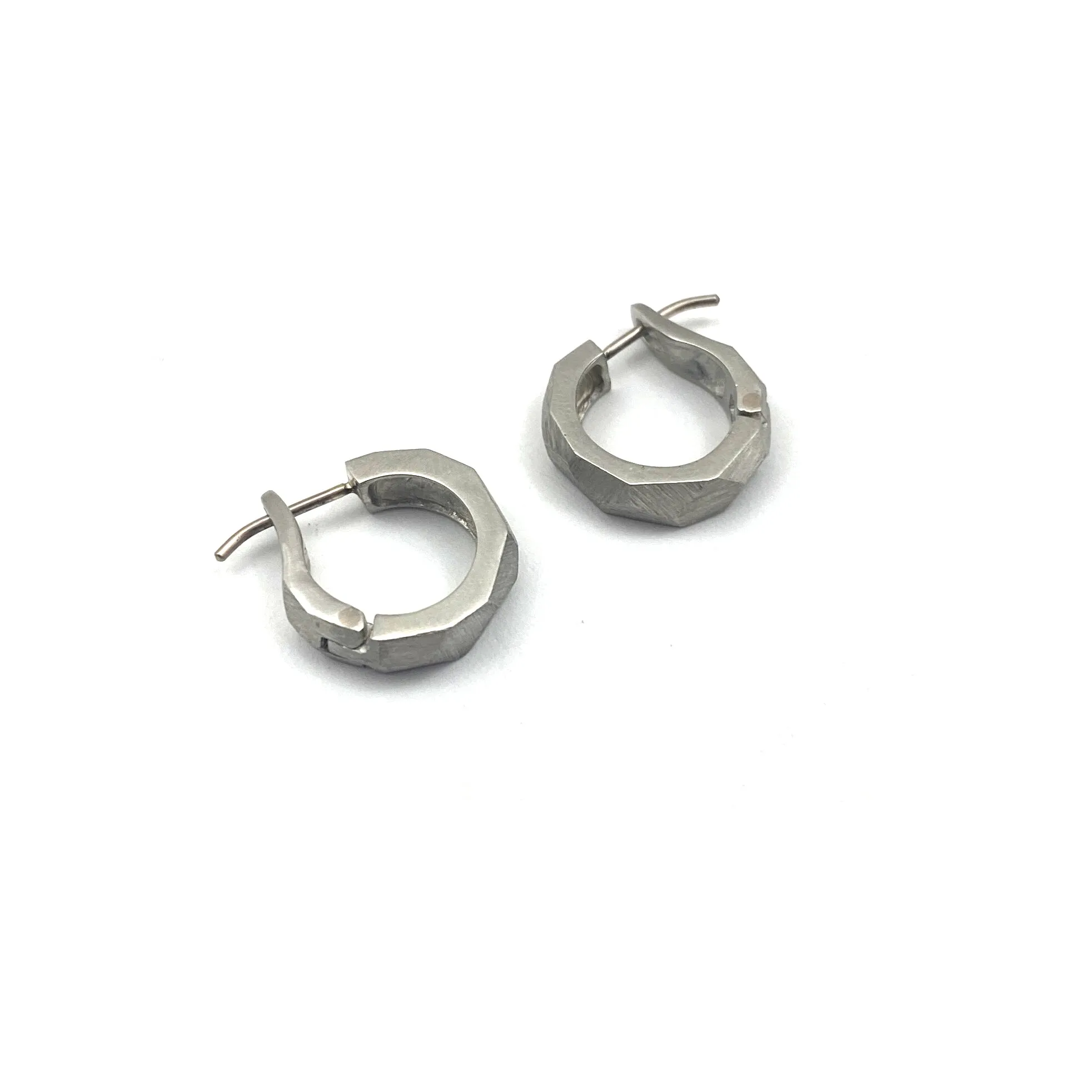 Faceted Platinum Earrings