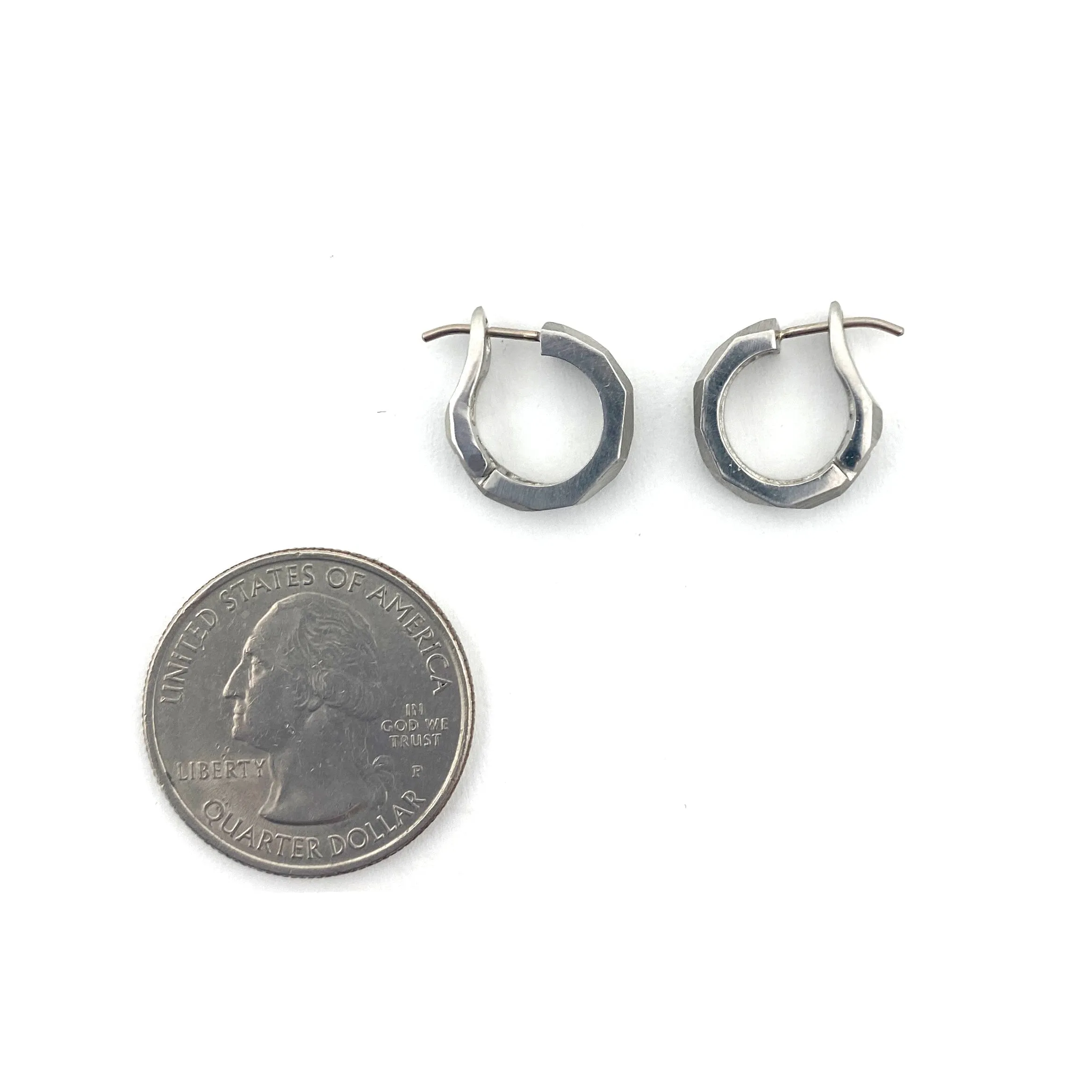 Faceted Platinum Earrings