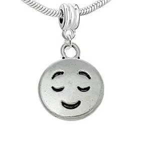 Facial Expression Charm for European Snake Chain Charm Bracelet (Eyes Closed)