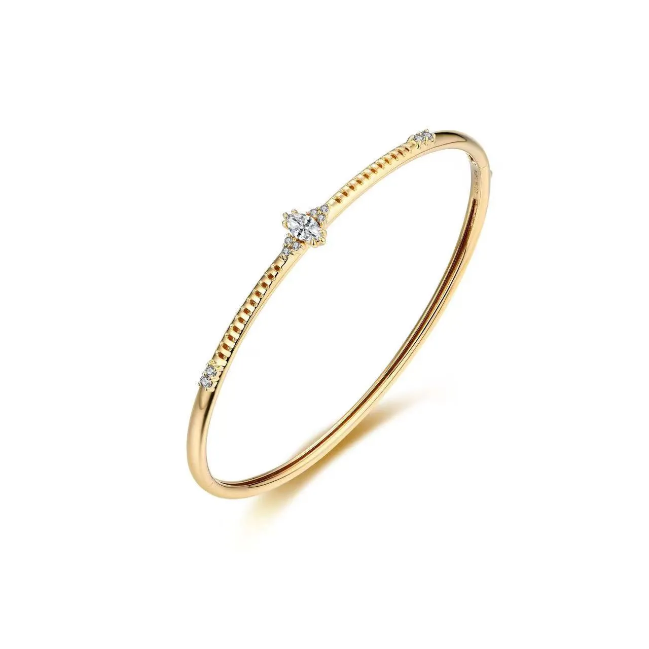 GIA Certified Marquise Diamond Bangle