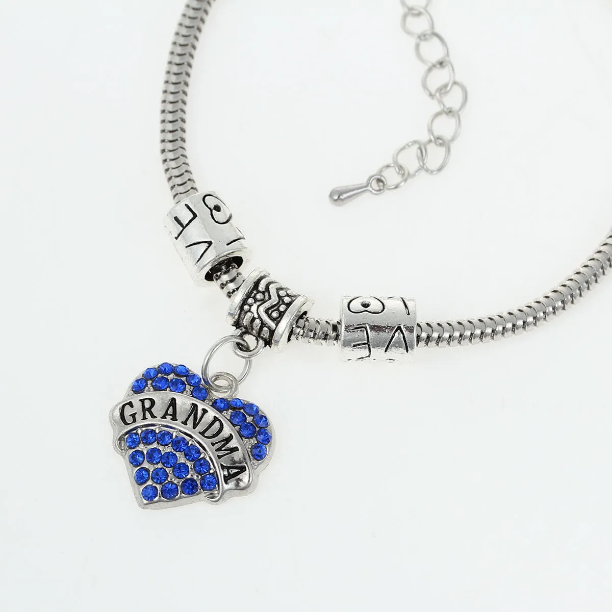 Grandma heart pendant with European Bracelet