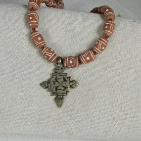 Handmade West African Terracotta Clay Bead Necklace