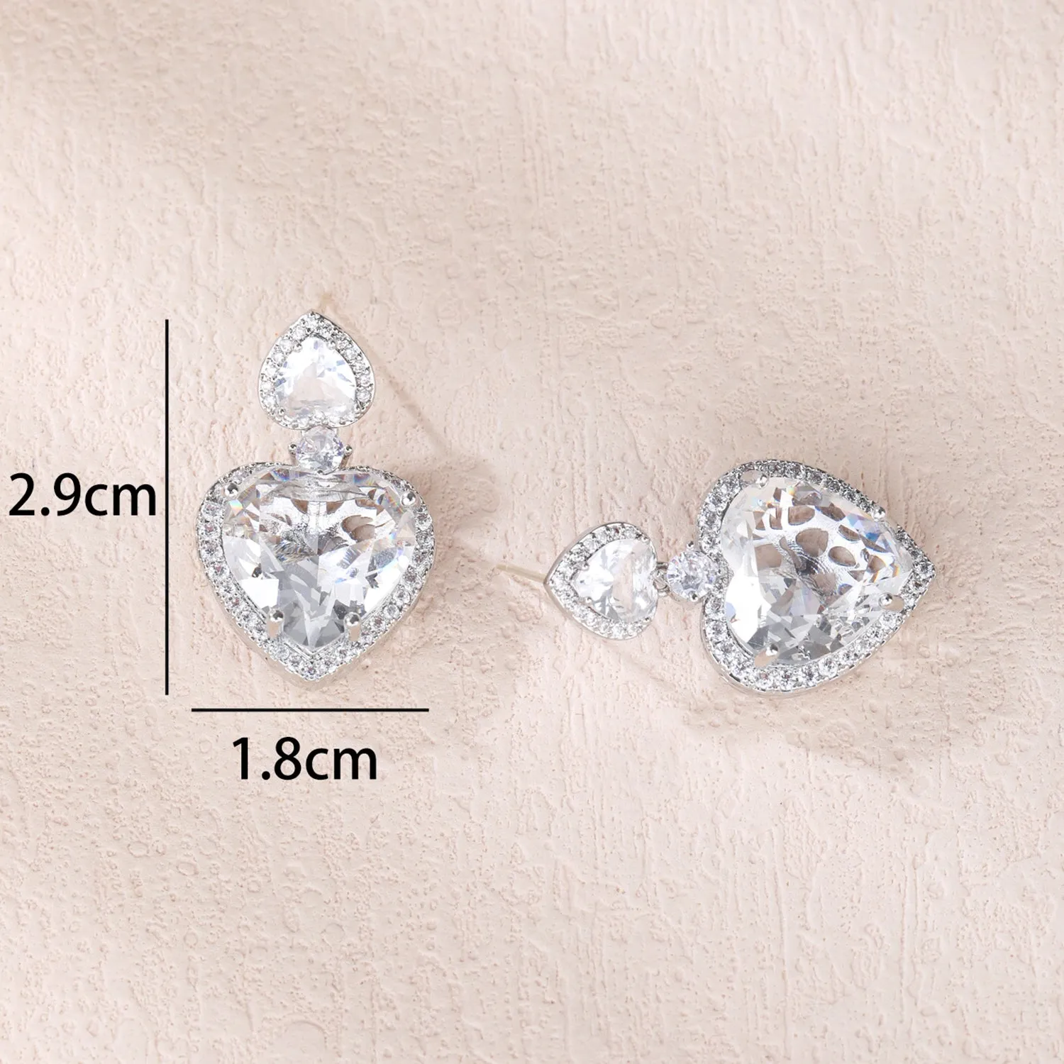 Heart Cubic Zirconia Dangle Earring for Wedding Accessories Jewelry CE11960