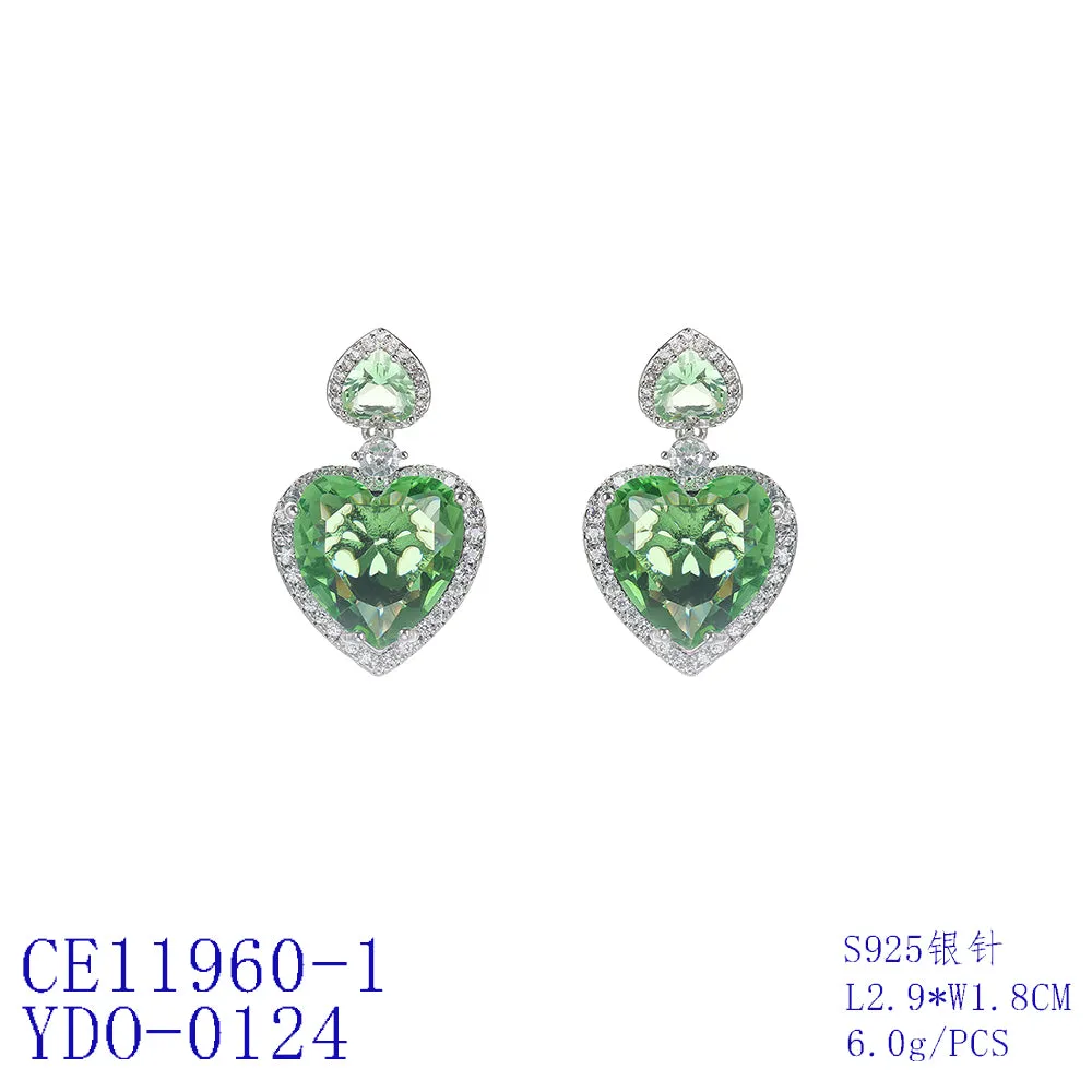 Heart Cubic Zirconia Dangle Earring for Wedding Accessories Jewelry CE11960