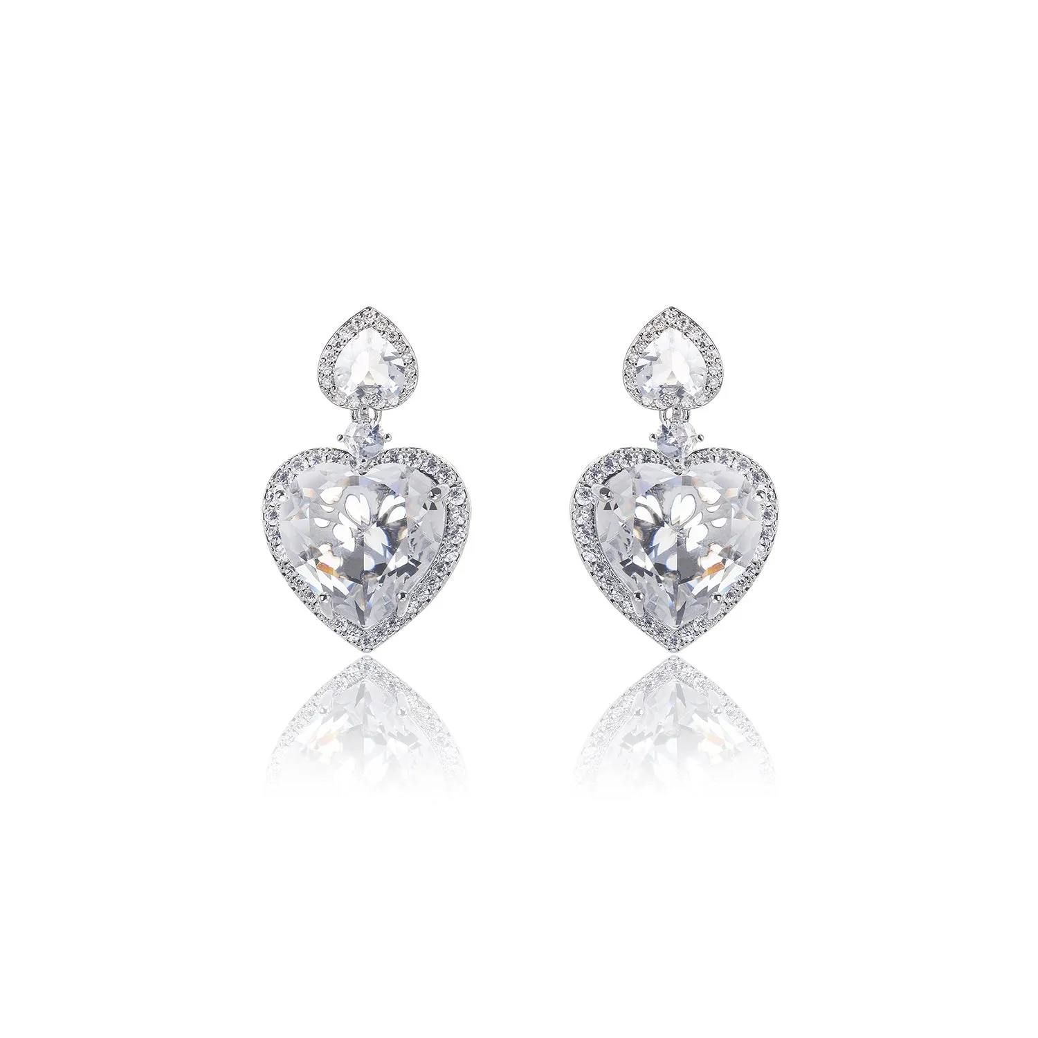 Heart Cubic Zirconia Dangle Earring for Wedding Accessories Jewelry CE11960