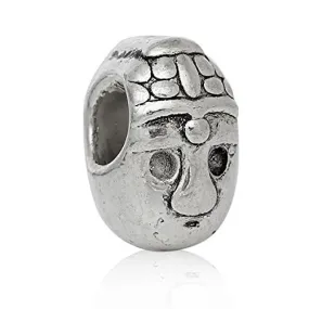 Human Head Face Spacer Charm European Bead Compatible for Most European Snake Chain Bracelet