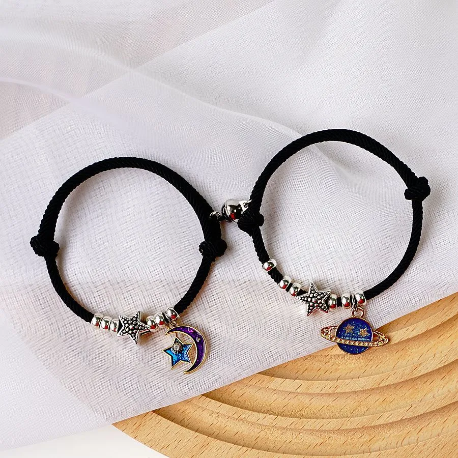 Japan And South Korea Fashion Match Temperament Blue Planet Couple Bracelet Female