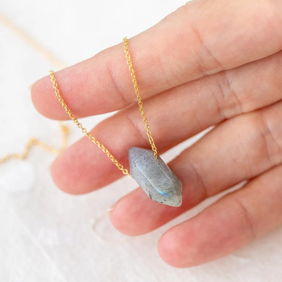 Labradorite Necklace with Golden Sun