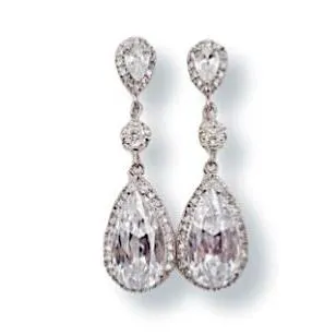 Long CZ Drop Earrings Berin