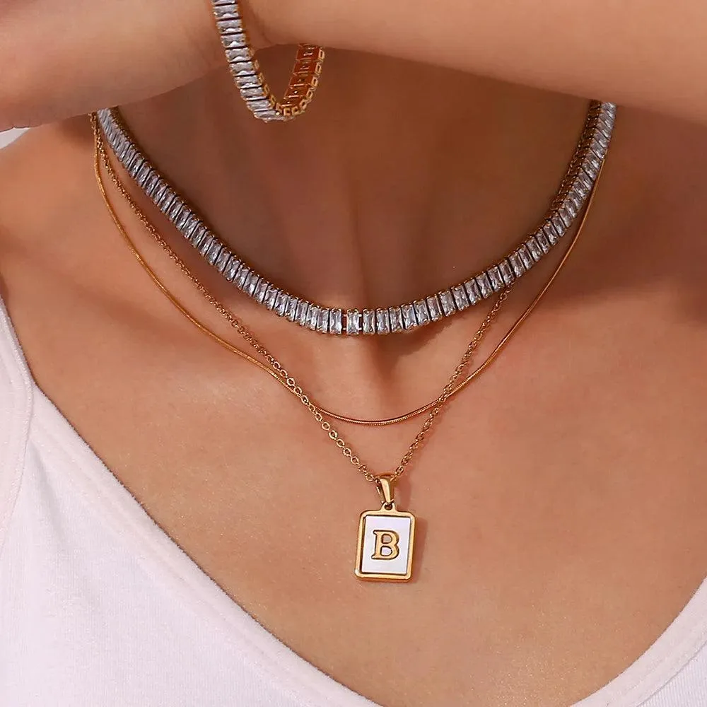 Luxury Square Tennis Chain Choker Necklace