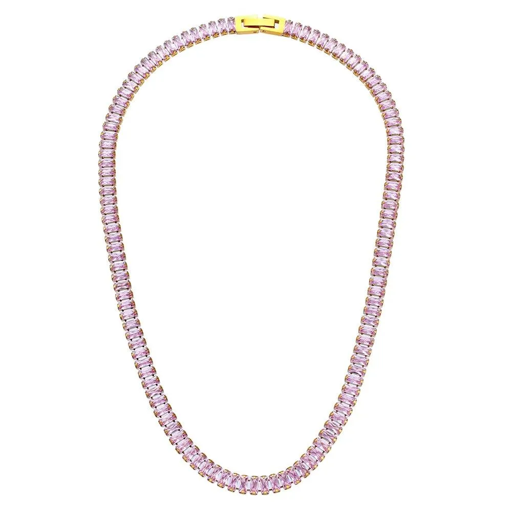 Luxury Square Tennis Chain Choker Necklace