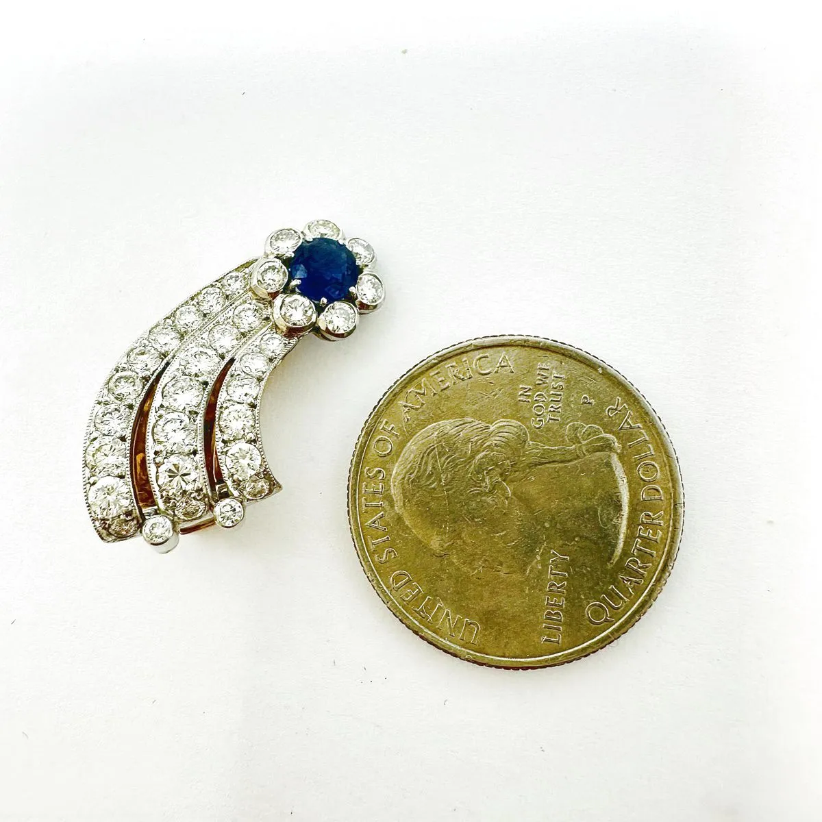 Morelle Davison Platinum and 18K White Gold Sapphire and Diamond Earrings