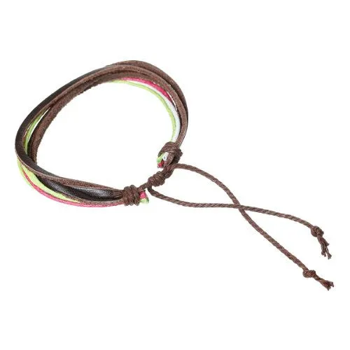 Multi  Cowhide Rope Braided Bracelet