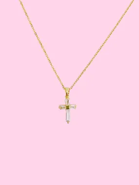 My Dear Crystal Cross Necklace