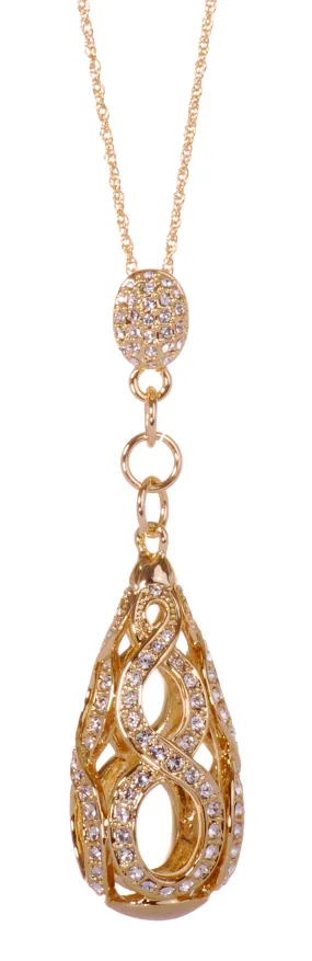 N7147 18K Gold Swarovski Elements Drop Pendant Necklace