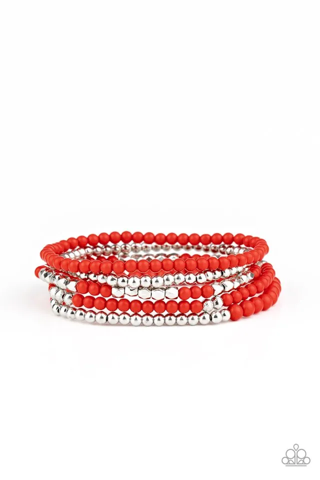 Paparazzi Bracelet ~ Stacked Showcase - Red