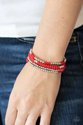 Paparazzi Bracelet ~ Stacked Showcase - Red